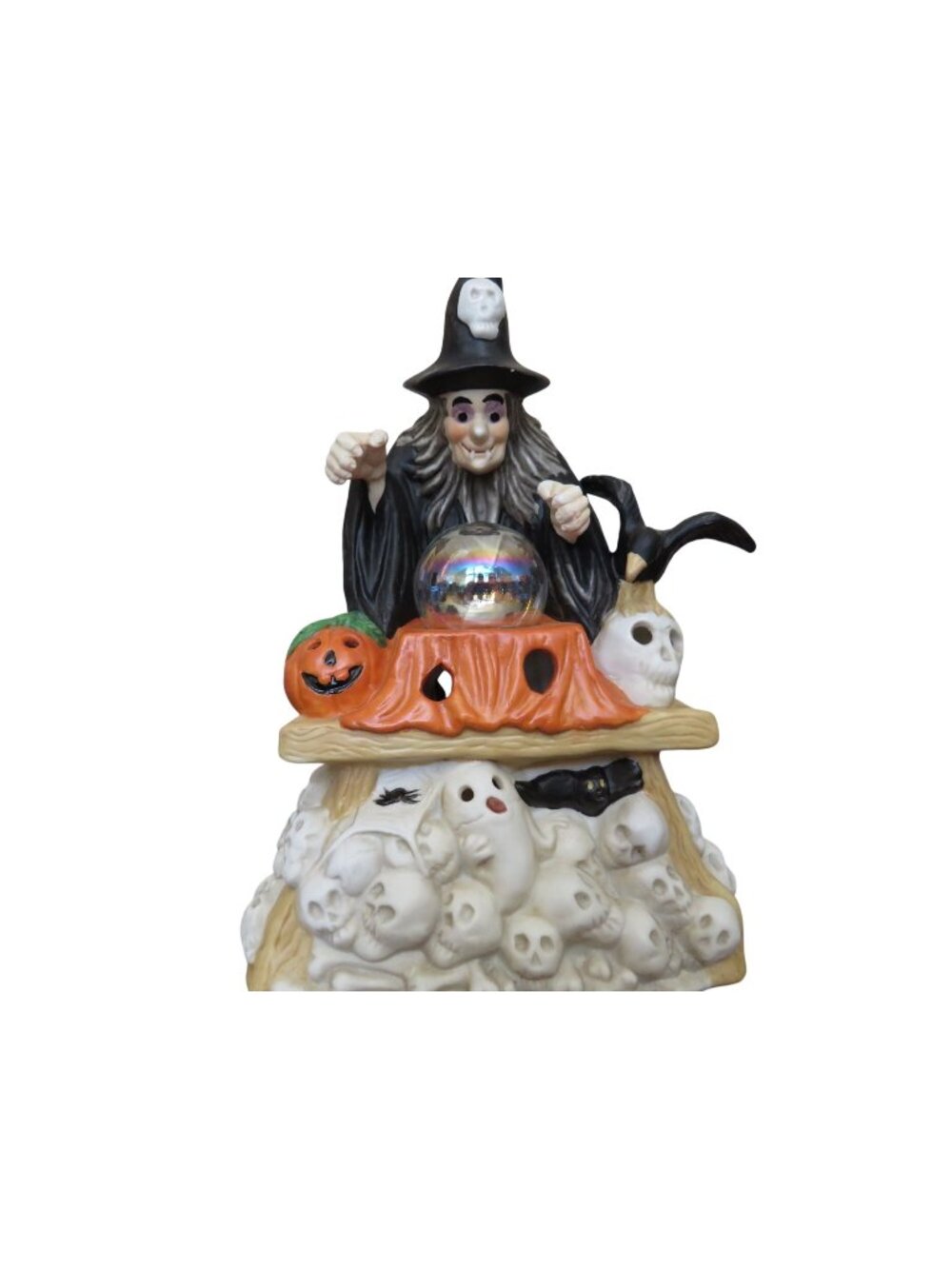Samantha The Witch Porcelain Sculpture By Prettique Inc. Light-Up Halloween Deco